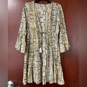 Blue Island Snake Print Swim Coverup Size Small